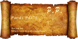 Pardi Pál névjegykártya